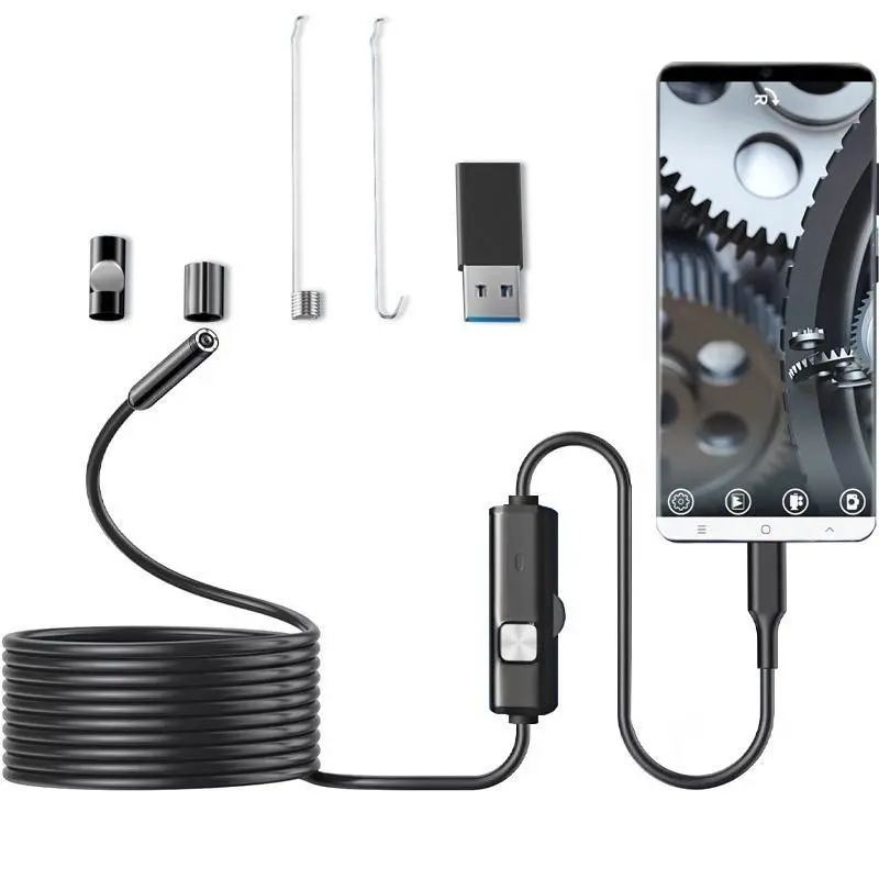 Type-C Direct Connection Camera HD 1mp Industrial Endoscope Android Phone Waterproof Versatile Inspection Tool, High-Resolution Internal Viewer, Batteries Durable, Diagnostic Tool