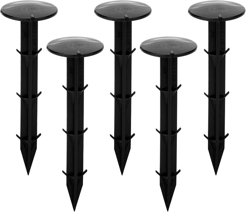 30 Pcs 4.3 inch Sturdy Plastic Stakes Anchors Rustproof for Holding Down Landscape Fabric Lawn Edging,Tents,Game Nets and Rain Tarps Black