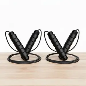 2-Pack Jump Rope, Tangle-Free Rapid Speed Jump Rope with Ball Bearings for Men, Women, Adjustable Steel Skipping Rope with Ergonomic Foam Handles, Ideal Equipment for Workout,Exercise, Home Gym