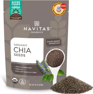 Organic Chia Seeds Snack - 16oz Bag (15 Servings) - Omega-3, Fiber, Minerals - USDA Organic, Non-GMO, Kosher, Gluten-Free, Keto - Ideal for Chia Pudding, Smoothies