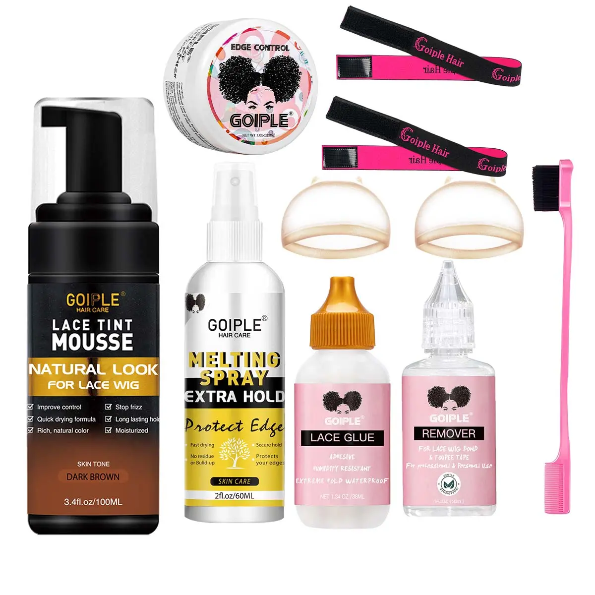Lace Tint Melting Hair Mousse, Lace Tint Mousse For Women Wigs Toupees And Hairpieces Natural Finishing Lace Color, Lace Tint For Wigs Tool Set Beginner Friendly,Long Lasting Hold, Hair Products