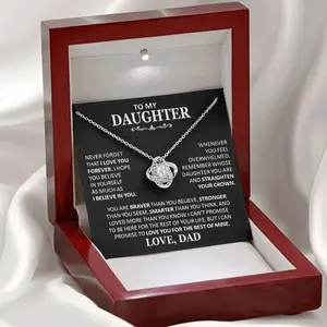 Unique Gift for Daughter From Dad "Never Forget That I Love You" Necklace Chrismas gift