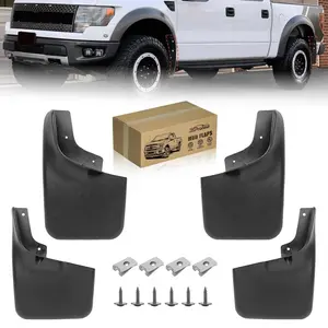Front Rear Set Splash Mud Guards Flaps Fit for 04-14 Ford F-150 w/ Fender Flares Universal Hood Scoop Air Intake Grille