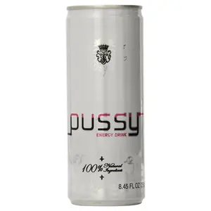 P*ssy Natural Energy Drink 8.4 Fl Oz Cans (250ml) - Pack of 6 Beverage Grape