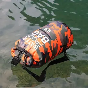 Camouflage Pattern Waterproof Dry Bag, 5L & 30L Sizes Boating Dry Bag with Wet Separation Pocket, Lockable Closure, Ideal for Trekking, Kayaking, Swimming