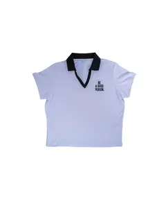 Signature Cropped Polo - White