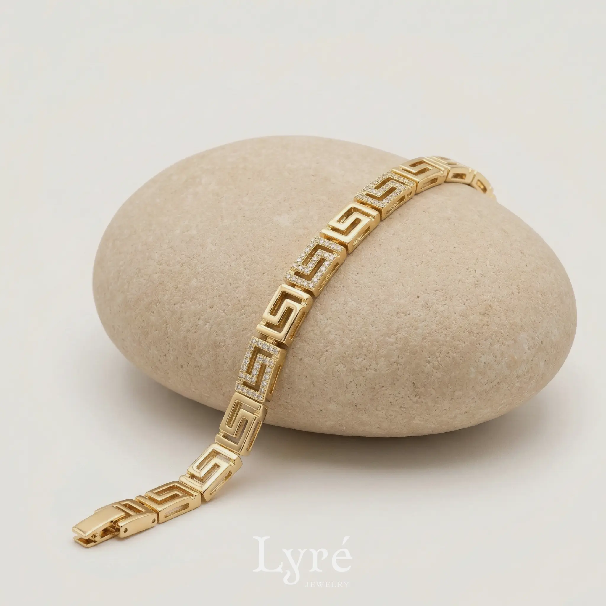Delia Greek Key Pavé Bracelet | BRC022