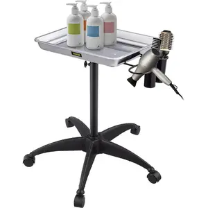 VEVOR Mayo Stand Medical Tray, Height Adjustable Stainless Steel Salon Tray Easy Assemble Tattoo Cart Lab Tray with 2 Cups 1 Metal Ring for SPA Clinic Personal Care Lab Hospital Dentistry, Silver