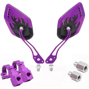 Bicycle Mirrors for Handlebars 2 Pack,Essential Electric  Accessory,Mirrycle  Mirror, Mirrors for Safe Riding,Handlebar Rearview Mirror,Lowrider  Parts & Accessories(purple)