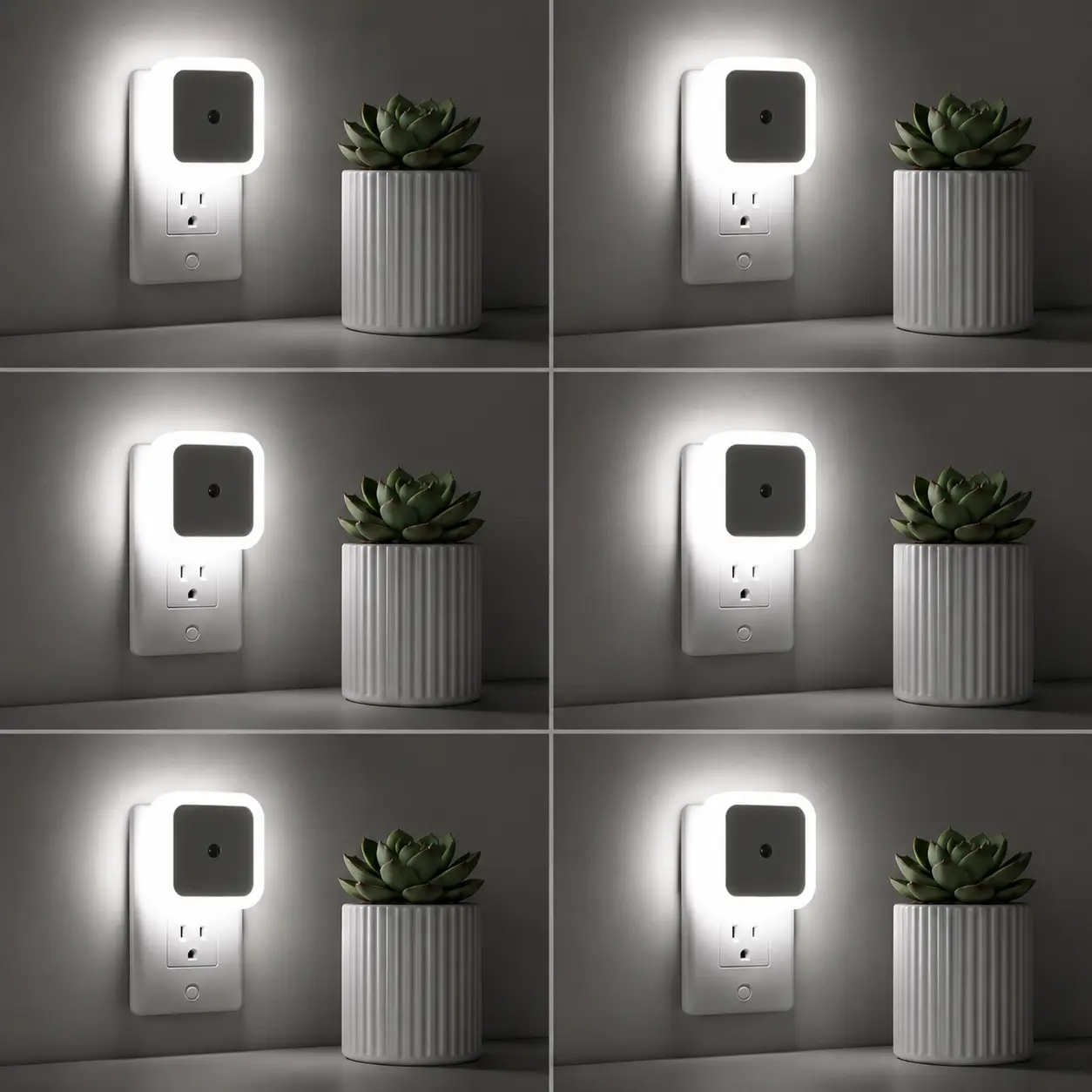 Plug in Night Light, Dusk to Dawn LED Nightlight 6-Pack, Warm White Smart Wall Lights for Bedroom, Bathroom, Hallway, Kitchen, Stairs and Kids Room, Energy Efficient & Compact