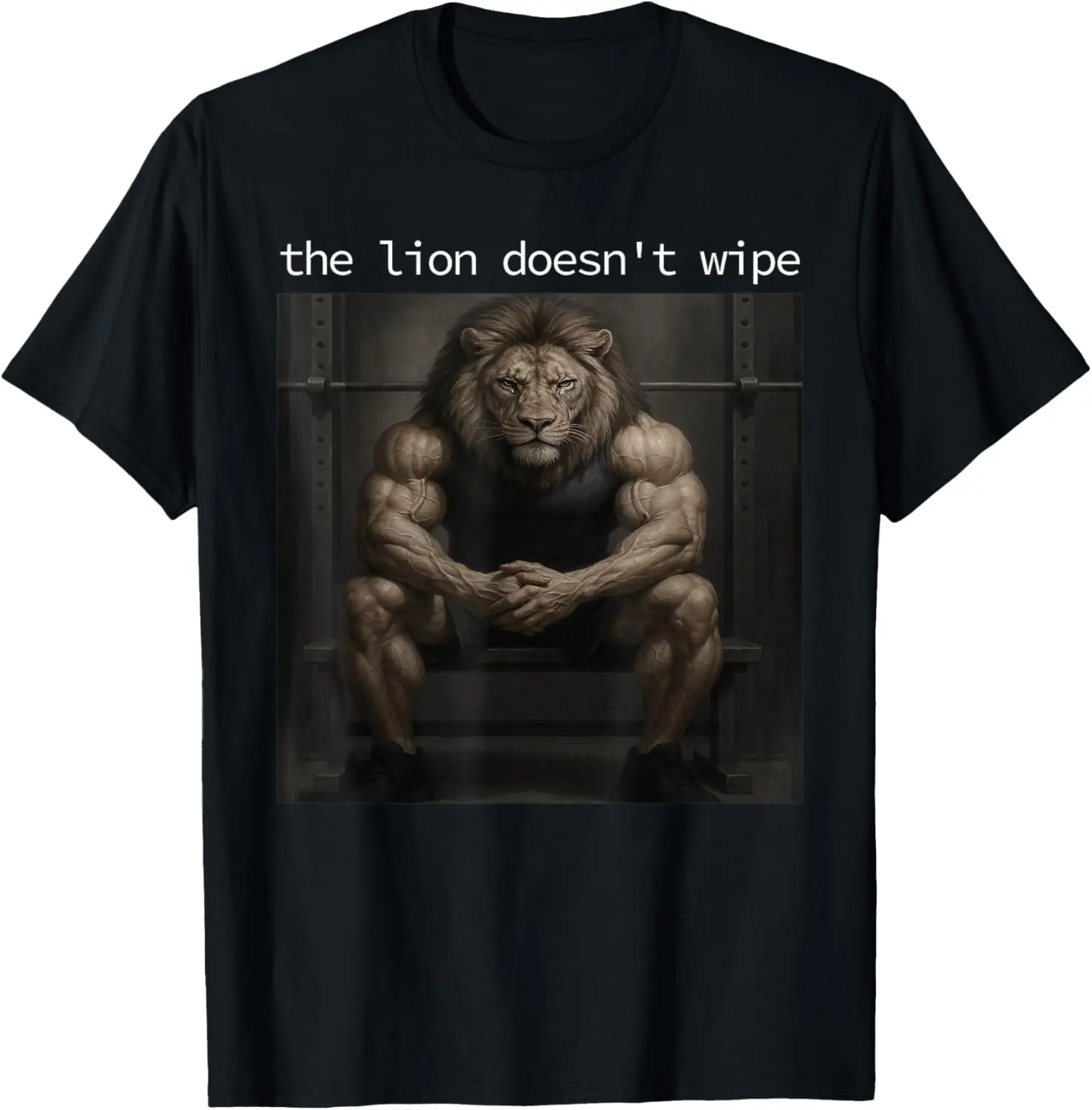 100% Cotton The Lion Does Not Wipe Lion Does Not Concern Himself Meme T-Shirt