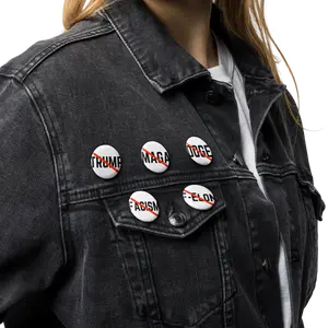 FDT Set of 6 Buttons NO MAGA NO DOGE NO TRUMP NO F-Elon NO FACISM