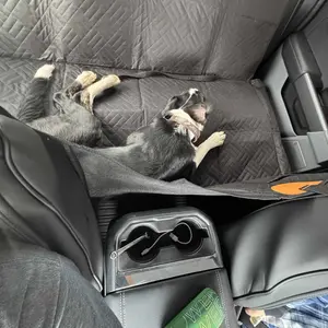 Dog Car Seat Cover with Hard Bottom Back Seat Extender – Supports Up to 400lbs, Waterproof Dog Hammock for Car, SUV & Truck