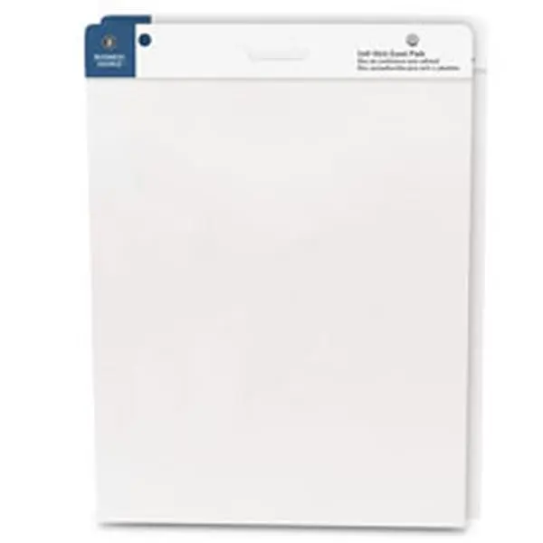 Business Source BSN38592 Self-Stick Easel Pads, 25 in x 30 in, 30 Sheets, 4-Pack, White, Sturdy Cardboard Backcard