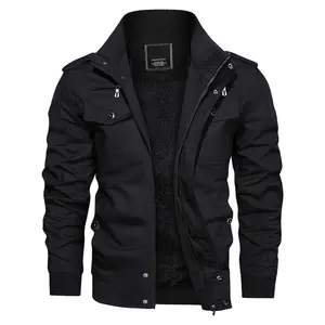 Men's Fleece Jacket And Coat - Winter Full Zip Multi-Pocket 2 Chest Pockets 2 Side Pockets And 1 Inner Pocket Fleece Lined Windproof Warm Stylish Comfortable - For Men - Suitable for Work, Outdoor Activities, Cycling, Climbing
