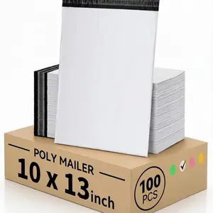 White Polymailer Shipping Bags, 100pcs, 10x13 in, Strong Self-Adhesive, for Small Business Postal Supplies
