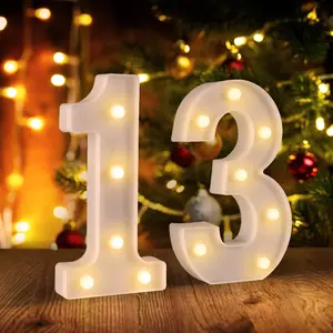13th Birthday Decorations for Girls Boys, Light Up Number 13 Sign for Party Table Centerpieces Backdrop Wall Decor, Suitable for 13th Birthday Party and 13 Wedding Anniversary Decoration