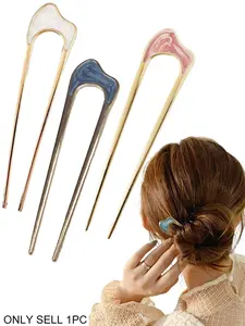 【U-Shaped Hair Pins】French Hair Pin, U-shaped Hair Pins for French Twist Hair, Updo Hair Pins for Women, Vintage French Hair Sticks Fork for Thick Thin Hairs Buns Chignons, Gold U-Shaped Hair Sticks For Women