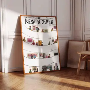 Vintage New Yorker Cover Poster, March 1975 Museum Print, Retro Art Gallery Wall Art, Mid-Century Modern Art Decor