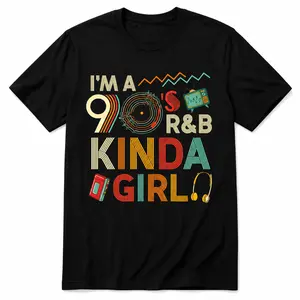 90s R&B Retro Graphic T-Shirt for Men & Women, Vintage Music Style Tee, Colorful Typography Unisex Shirt