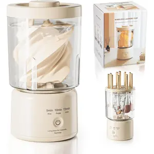 Portable Mini Washing Machine, Underwear Washing Machine Small Clothes Washer Makeup Brush Cleaner (Cream)