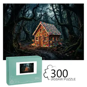 Dark Enchanted Forest Gingerbread House Jigsaw Puzzle - Premium Quality, Vibrant Colors, Fairytale Design for Family Leisure & Holiday Decor