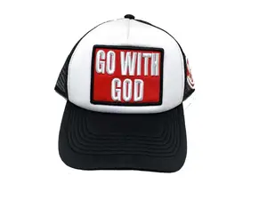 Go With God Adjustable Trucker Hat with Embroidered Patch