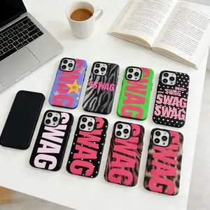 Luxury letters SWAG Y2K Phone Case Stylish & Durable New Year Gift: Fashionable Phone Case for iPhone 11 12 13 14 15 16 17 – Perfect Blend of Protection and Trend Double-layer Back Cover