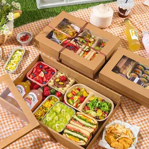 Corrugated Kraft Paper Box for Indoor Storage & Outdoor Picnics Organiser Durable Solid Plastic