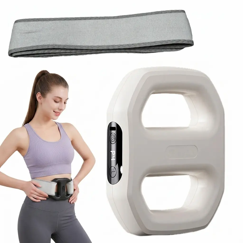 2026 Cordless Rechargeable Vibratory Massager - Battery Powered Portable Waist Fixing Belt with Adjustable Strap, Practical Gift for Parents, Home Daily Use Fascia Release Tool