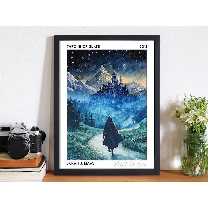Throne of Glass Art, Sarah J Maas Merch, Booktok Book Poster, Romantasy Gift for Book Lovers, Reading Nook Decor, Book Club Gift