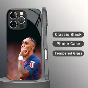 IPhone 17 Promax Raphinha pattern phone case Phone Case Tempered Glass Anti Drop, Anti Sweat Suitable for iPhone 16 15 14 13 12 11 XS Phone Protection Case football Protective Cellphone