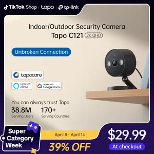 TP-Link & Tapo C121 2K QHD Indoor/Outdoor Wi-Fi Home Security Camera |  Color Night Vision | Free AI Detection | IP66 | Magnetic Mount | Dual Spotlights