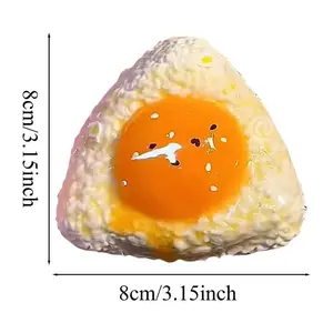 Handmade Silicone Squishys Egg Rice Ball Mochi Taba Squishys Sushi NEW Fidget Toys Relief Squeeze Toy Stress Kids Release Gift for Kids & Adults 8x8x4cm Soft Resilient Silicone Material Perfect for Home School Travel