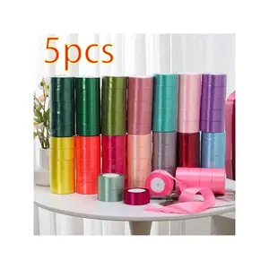 5pcs/Set 4cm Wide Satin Ribbon Bow For Cake Decorating, Handmade Rose Flower Materials, Birthday Party, Wedding, Easter, Graduation, Mother's Day, Bridesmaids Gifts