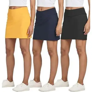 3 Pack: Women's 20" Golf Skirts Knee Length Skorts Athletic Long Active Casual Pockets (Available in Plus)