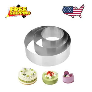 3Pcs Cake Molds for Baking, Stainless Steel Mousse Cake Rings 4/6/8in (2.36''H)