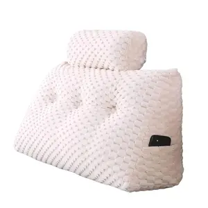 Wedge Headboard Pillow 1/2 Head Roll Pillows Bed Wedge Pillow Lap Top Pillow Gaming Pillow Reading Pillow for Headboard Large Bolster for Sitting in Bed Backrest Positioning Support