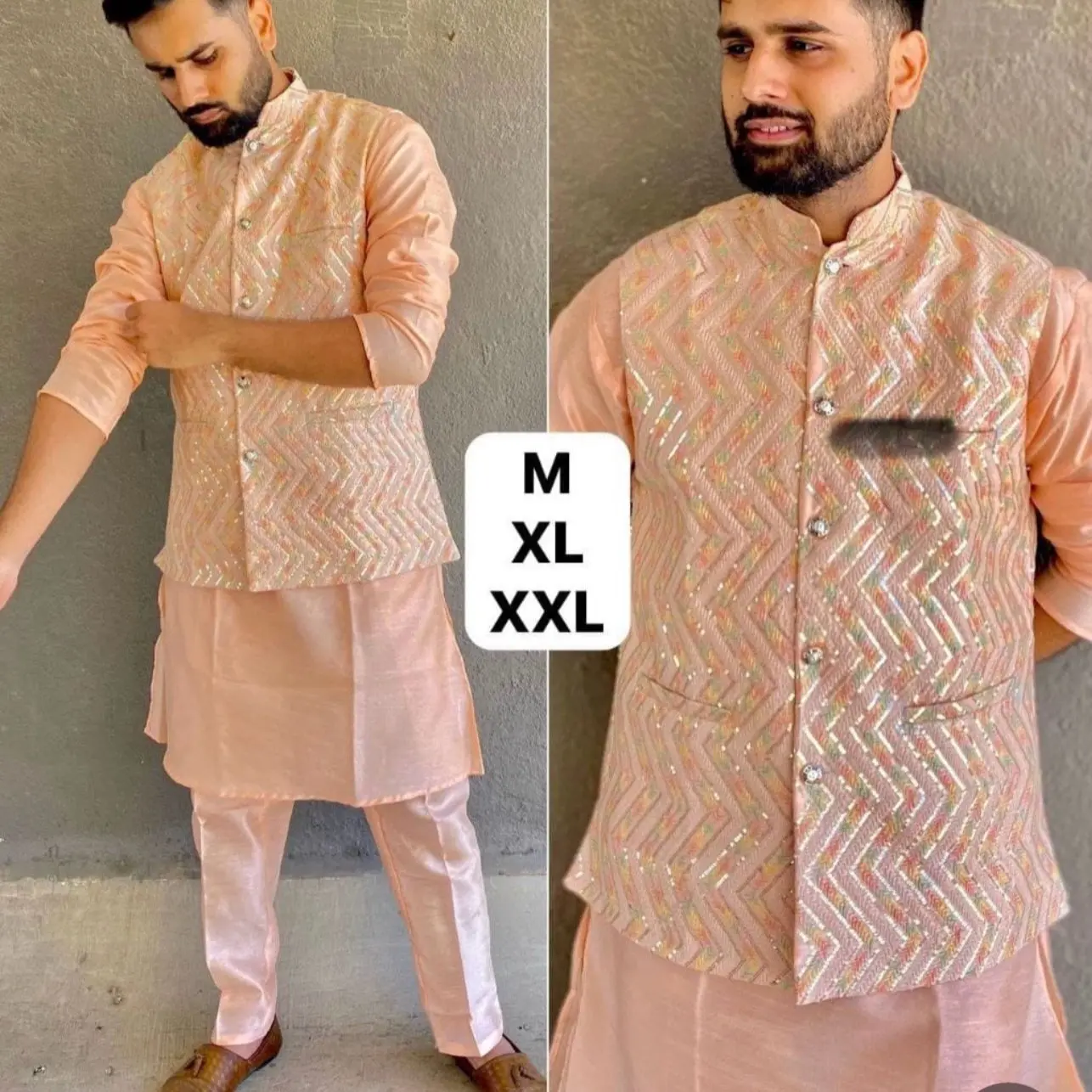 Men’s kurtha pajama with half jacket size 34-36