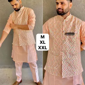 Men’s kurtha pajama with half jacket size 34-36
