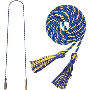 Graduation Honor Cord 68" Grad Braided Honor Cords with Tassel Honor Rope Grad Cords for Graduation Students Bachelor Master Doctoral Gown Grad Decor (Royal Blue and Gold)