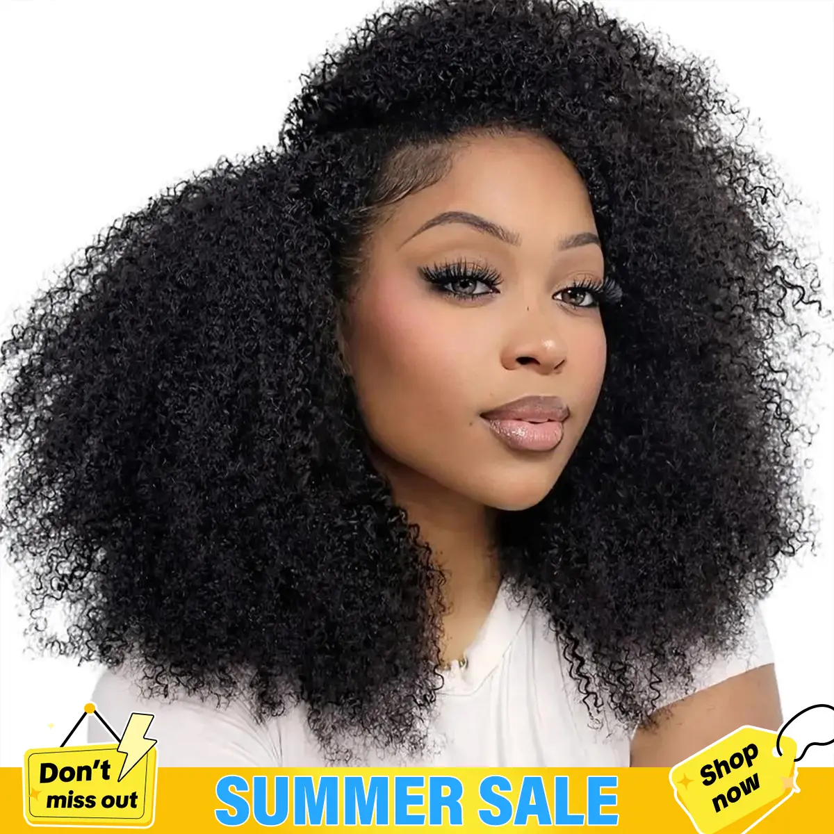 [Wear Go Half Wig] BGMgirl Invisible Hairline Afro Curly Kinky Straight Half Wig Glueless Human Hair Layered Cut Wigs Water Wave Kinky Curly Seamless Flip Over Updo Down Style Hairpiece Beginner Friendly glueless human wigs #DealsForYouDays