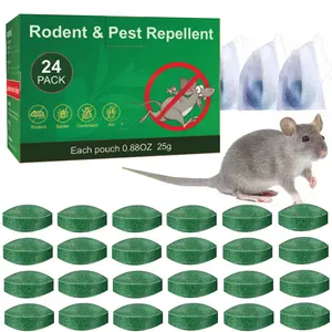Mouse & Rat Repellent Balls (24 packets) - Repels rats and cockroaches, prevents rats from entering cars - Contains peppermint oil, harmless to humans.Safe for Pets & Kids,