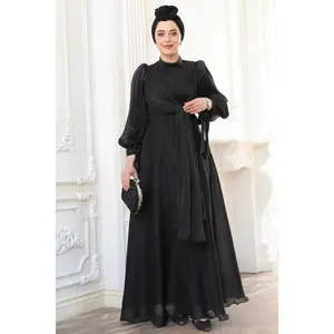 Black Organza Criss Cross Gown