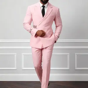 Men's Slim Fit Two-Piece Long Sleeve Business Suit: Tailored Blazer & Pants Ideal for Workwear, Office Meetings, Business Casual Outfits & Professional Events