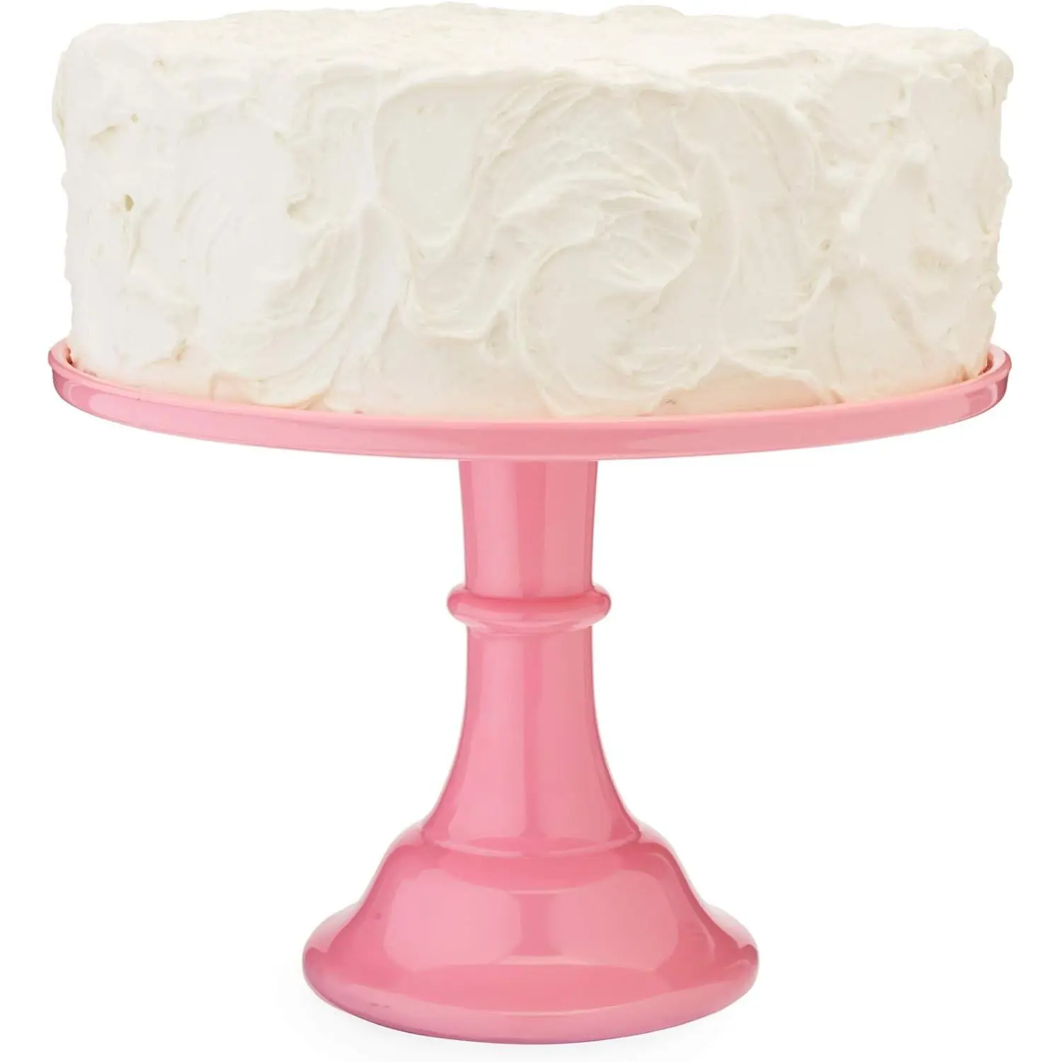 Pink Melamine Cake Stand with Scalloped Edge - Decoration Accessory for Party, Wedding Home Dessert Display