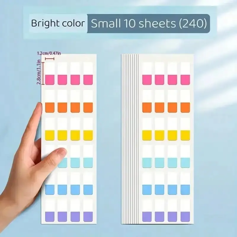 240 sheets Ultra-thin Index Stickers Self Adhesive Stickers For Reading Marks And Office Messages PET Transparent Sticky Notes Sticky Index Tabs Can Be Pasted Stationery