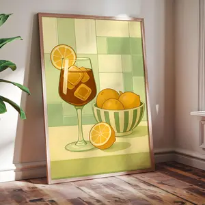 Aperol Spritz Vintage Poster – Italian Drink Art – Bar & Kitchen Wall Decor, Unframe