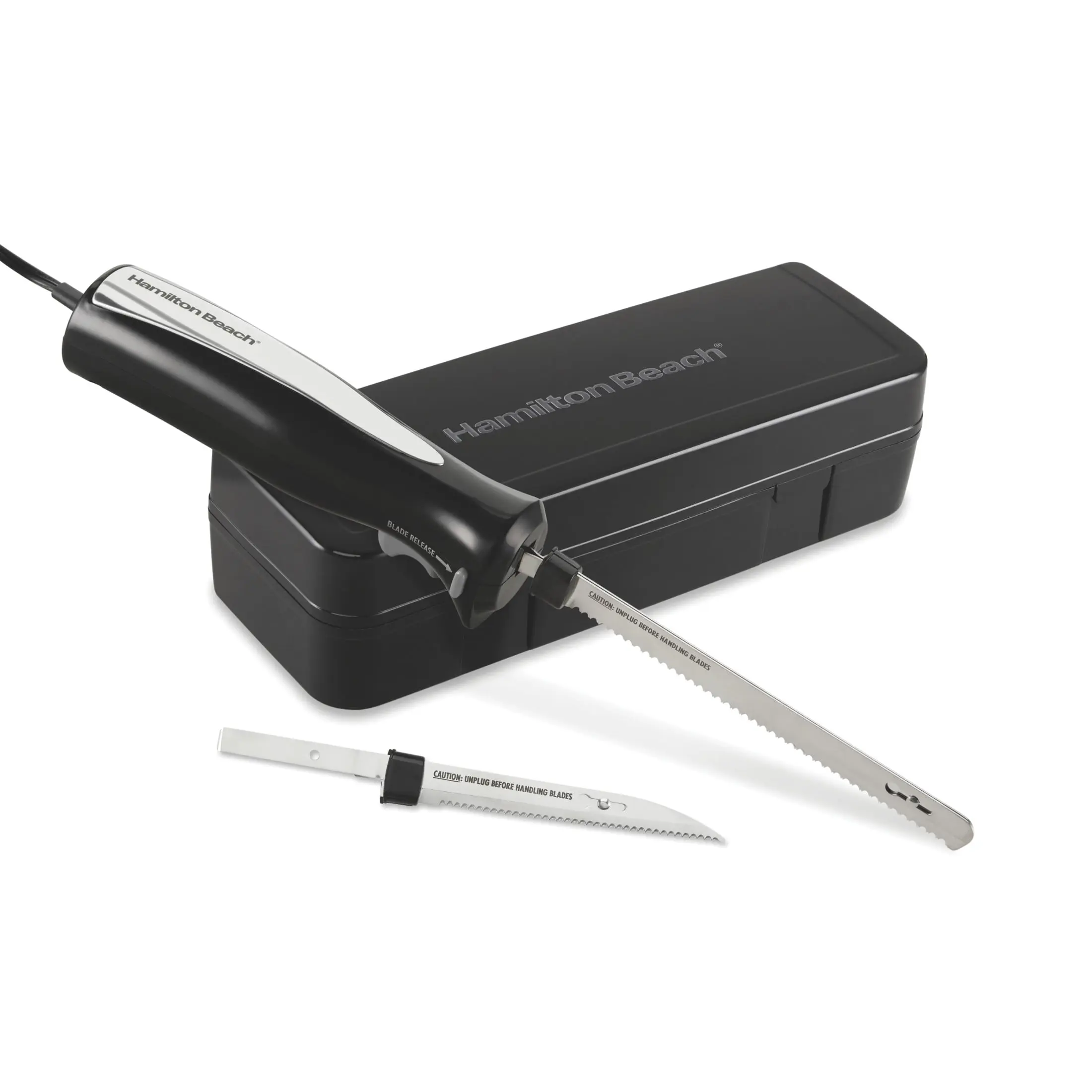 Hamilton Beach Stainless Electric Knife Set - 8 in. Carving Knife, 5 in. Utility Blade, Kitchen Use, with Black Storage Case