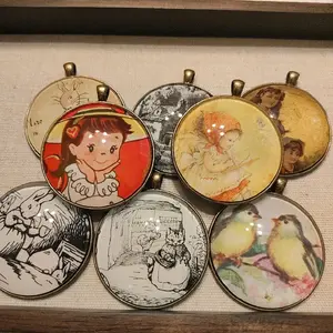 Jumbo Cabachon Keychains Gold and Custom Featuring Adorable Character Designs Perfect for Collectors